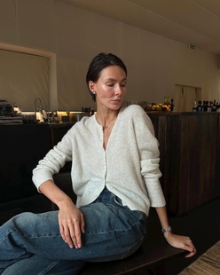 毛衣外套 百搭宽松短款 内搭外穿上衣 羊绒圆领针织开衫 25早秋新