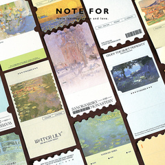 NOTE FOR 永不落幕的艺术长条可撕便签纸梵高莫奈手帐本DIY素材纸