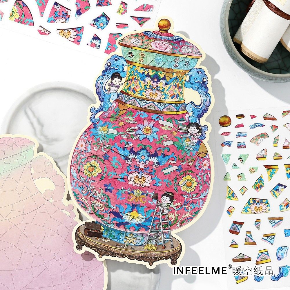 Infeel.Me旧物修复师造景贴纸2.5D微缩场景拼图古风贴手