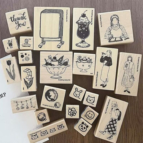 ODOMO手帐木头印章ILOVESTAMP