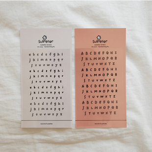 韩国Sonia平面贴纸DIY手帐追星相册照片贴画手写英文字母大写小写