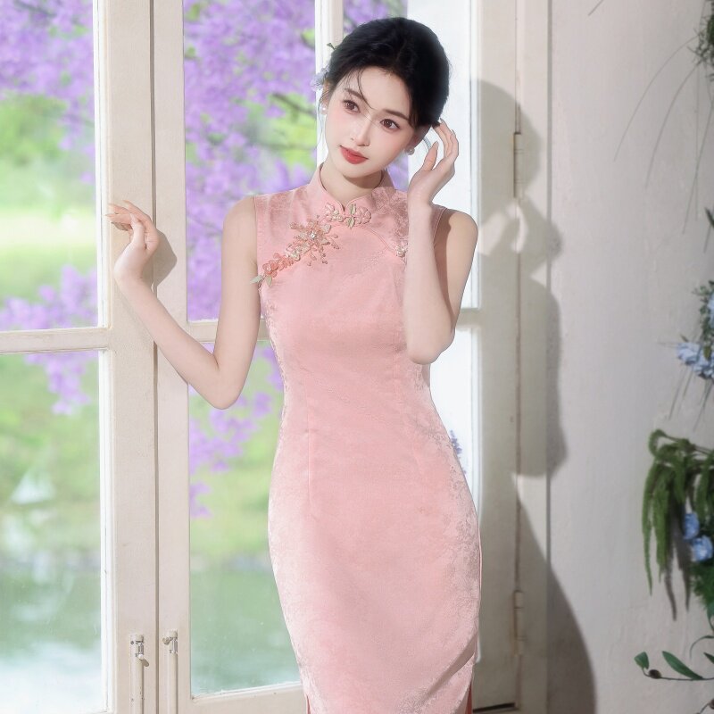 【浣花妆】粉色新中式国风旗袍2026新年轻款新娘订婚敬酒领证礼服