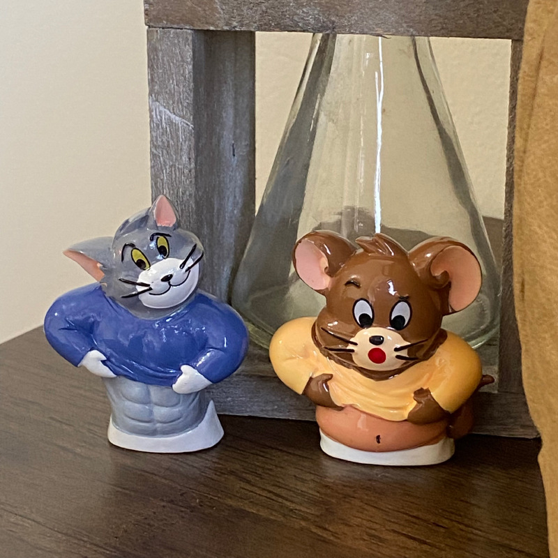 yoona home猫和老鼠磁吸冰箱贴可爱卡通肌肉老鼠猫咪装饰摆件杯贴