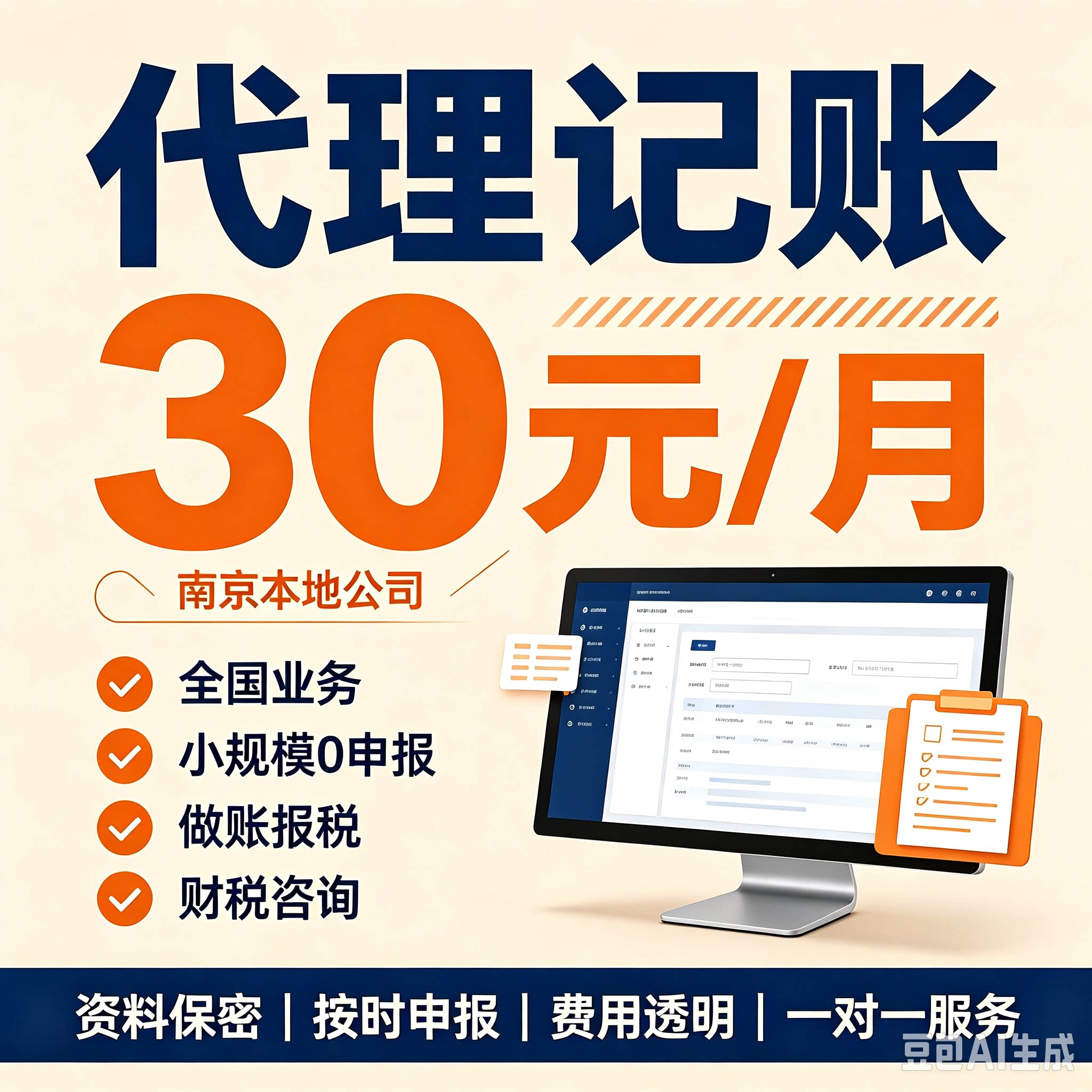 代理记账报税小规模一般纳税人0申报全国代账工商年报汇算清缴