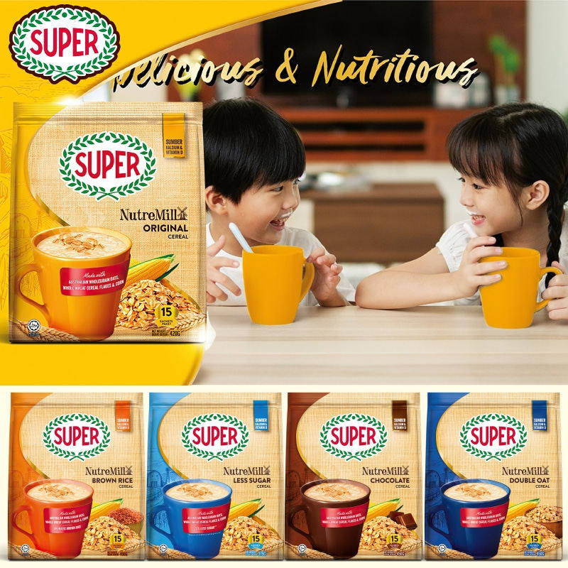 马来西亚SUPER牌3合1原味即溶麦片 红糙米营养谷物早餐冲饮燕麦片