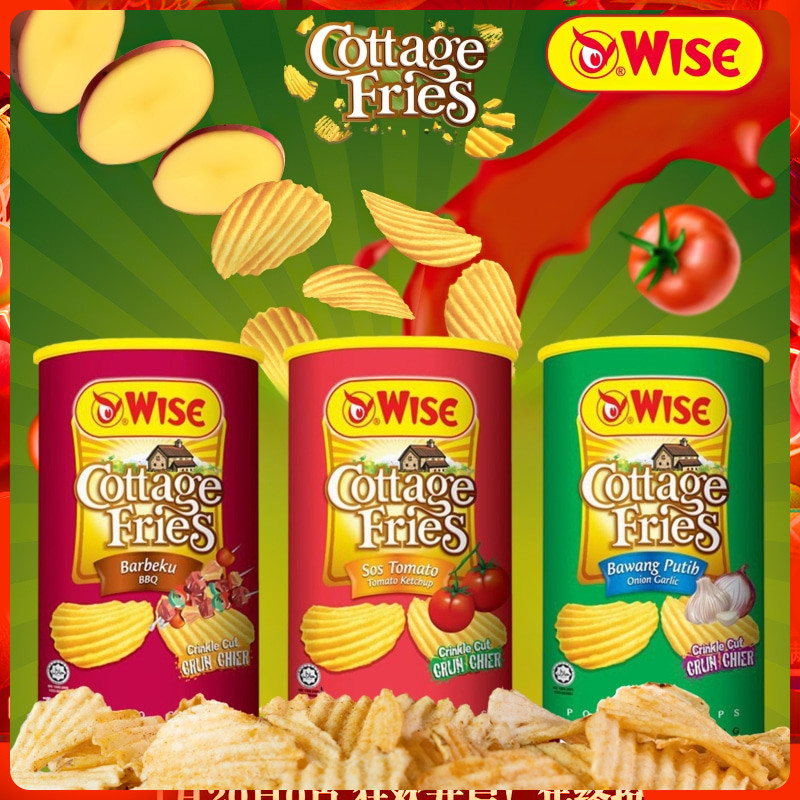 马来西亚Wise威斯比番茄酱风味田园薯片100g罐装港式厚切薯片零食