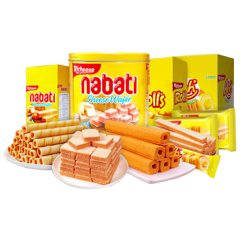 金冠卖家印尼进口Nabati丽芝士纳宝帝奶酪芝士夹心威化饼干玉米棒