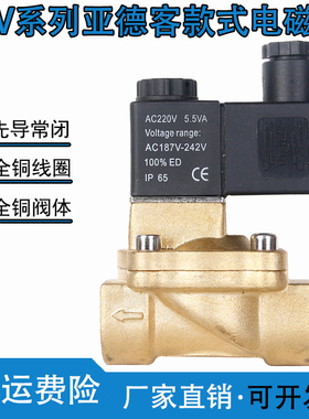 亚德客型4分电磁阀 先导小功率水阀气阀220V 24V  2V130-15电磁阀