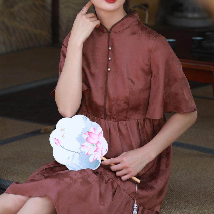 新中式真丝花萝香云纱