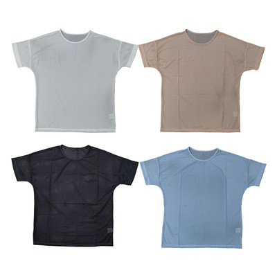 无品牌宽松网眼透气弹力圆领T恤