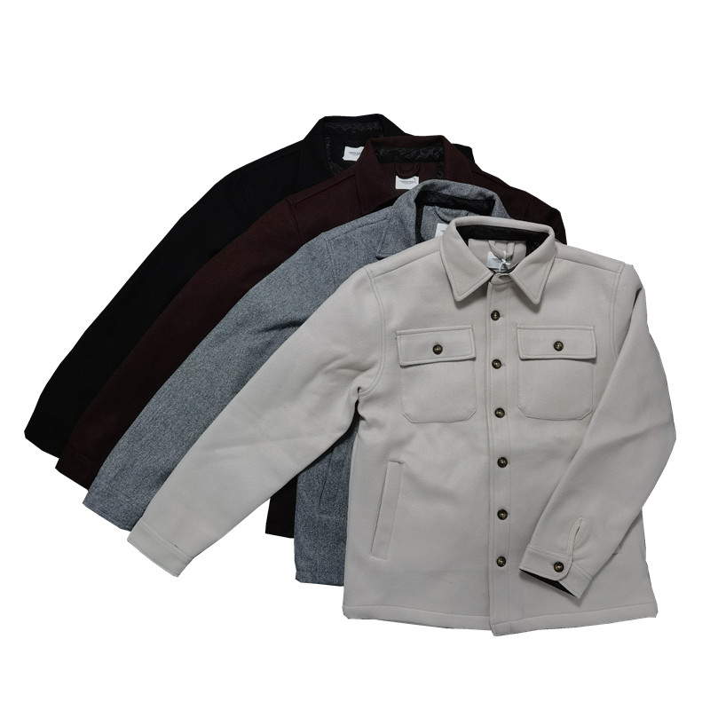 无品牌翻领秋季合体多袋夹棉夹克