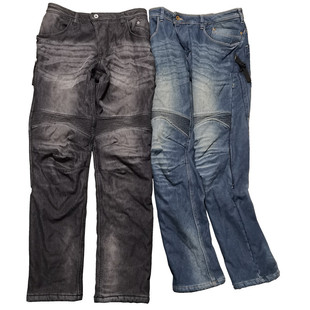 重工贴身弹力立体剪裁加厚内抓绒工装 K717 骑行摩友防寒直筒牛仔裤