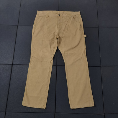 大码美式洗水老帆布工装直筒裤