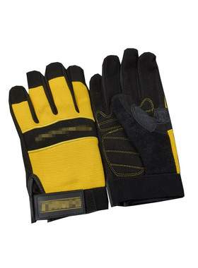 库存老美经典黄黑男款工装劳保耐磨防护五指分指手套DPG20包邮
