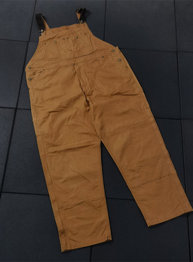 美式伐木农场干活耐磨老帆布宽松大码特体秋冬保暖防风背带裤K817