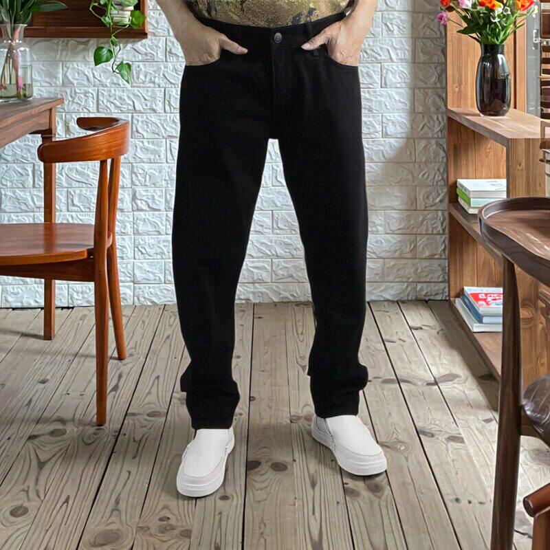 美版纯色素色美式微锥弹力舒适SLIM牛仔长裤经典复古五袋款男K889