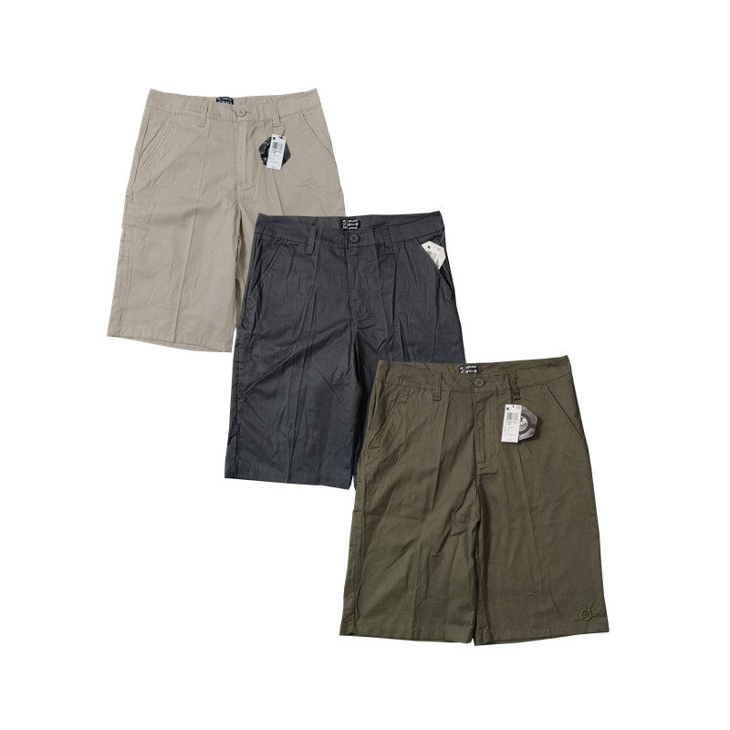 美式西海岸街头滑板宽松直筒水洗棉透气舒适刺绣标多袋六分裤K875