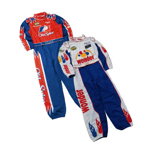 前后商标广告摩托赛车连体服Y741男 立领束脚长袖 库存尾货夏季 薄款