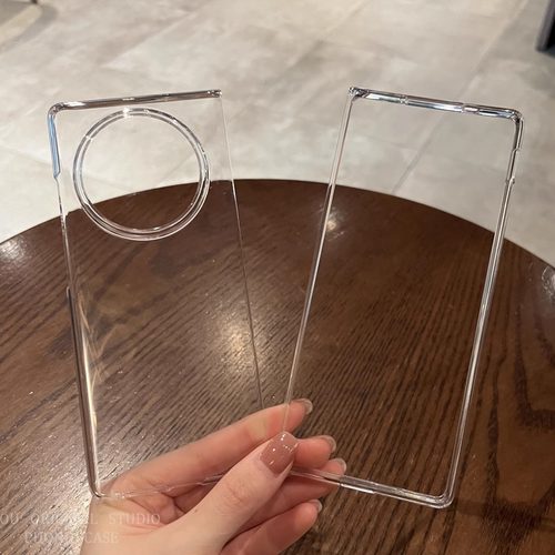 适用vivoxfold5手机壳新款透明简约全包防摔X Fold3 Pro折叠屏晶透镜头全包半包商务高级感保护套PC不发黄