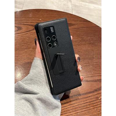 适用华为Mate X2折叠屏手机壳带一体支架高档真皮meteX2超薄保护壳meta商务牛皮全包防摔外壳20X男女新款个性