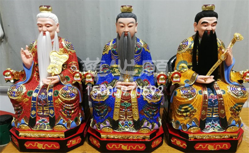 慈心願三清元始天尊灵宝天尊道德天尊太上老君香樟木雕定制