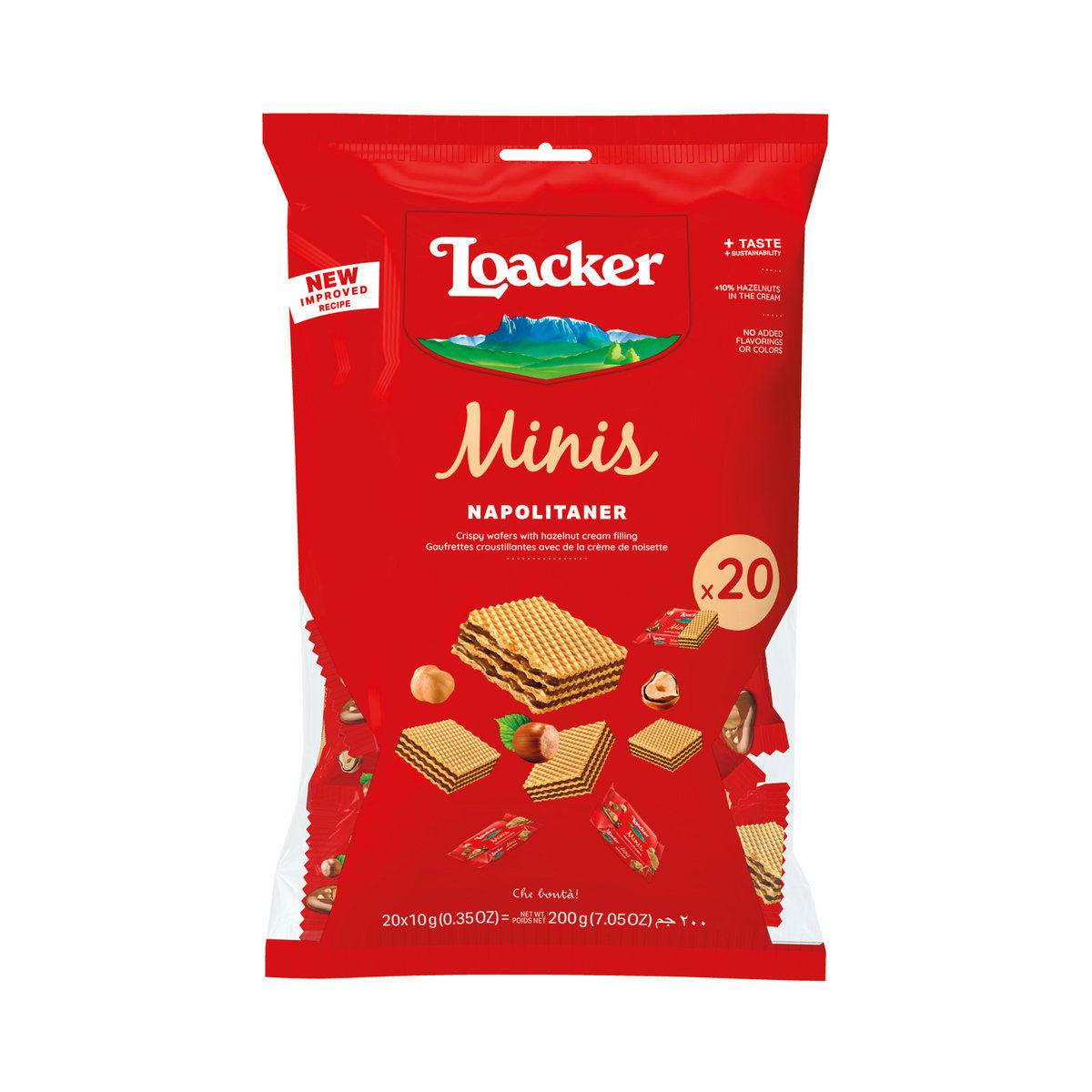 Loacker 莱家迷你榛子威化下午茶点心盒装休闲零食原装进口进口