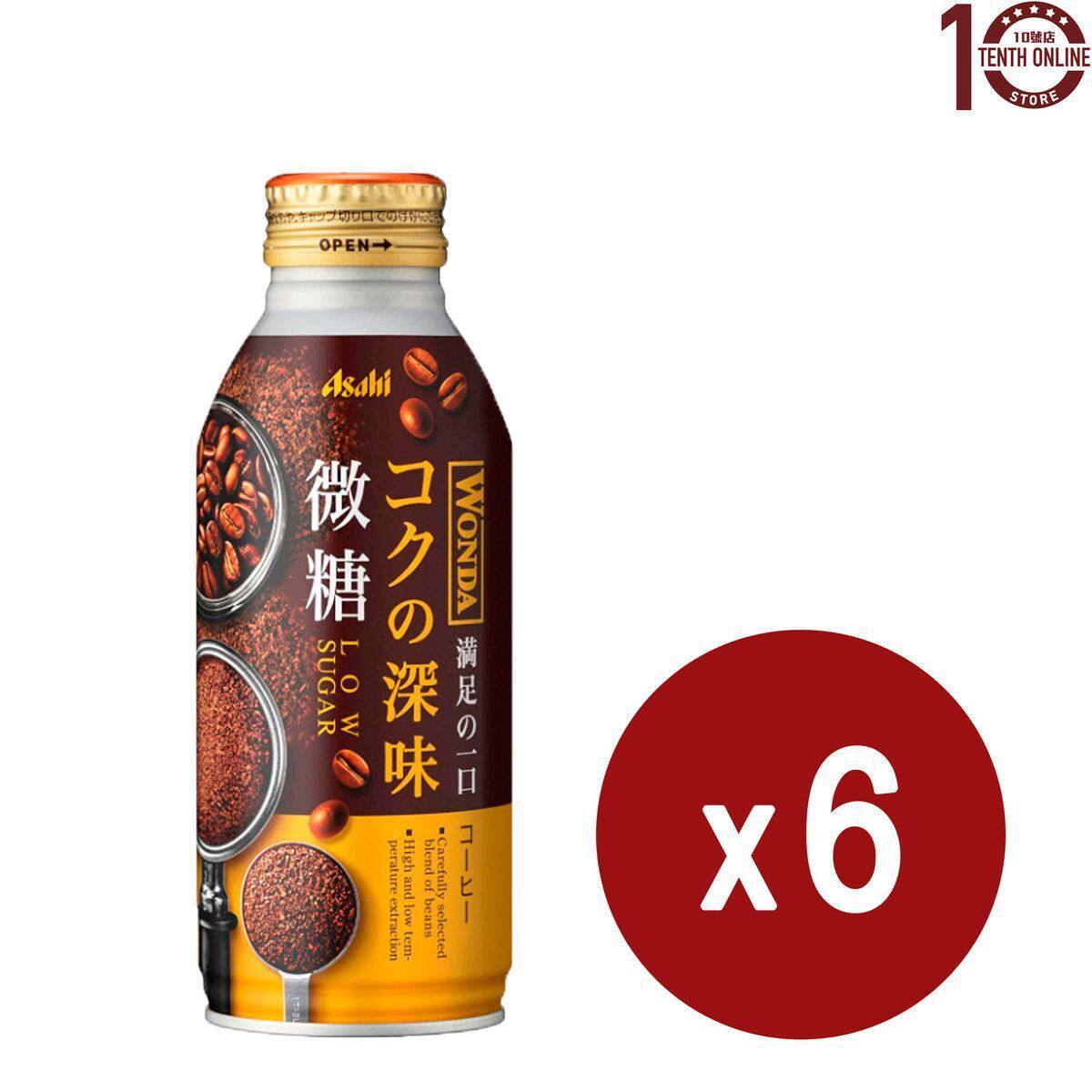朝日Asahi Wonda极浓微糖咖啡樽装6樽x370克即饮咖啡深味浓郁饮品