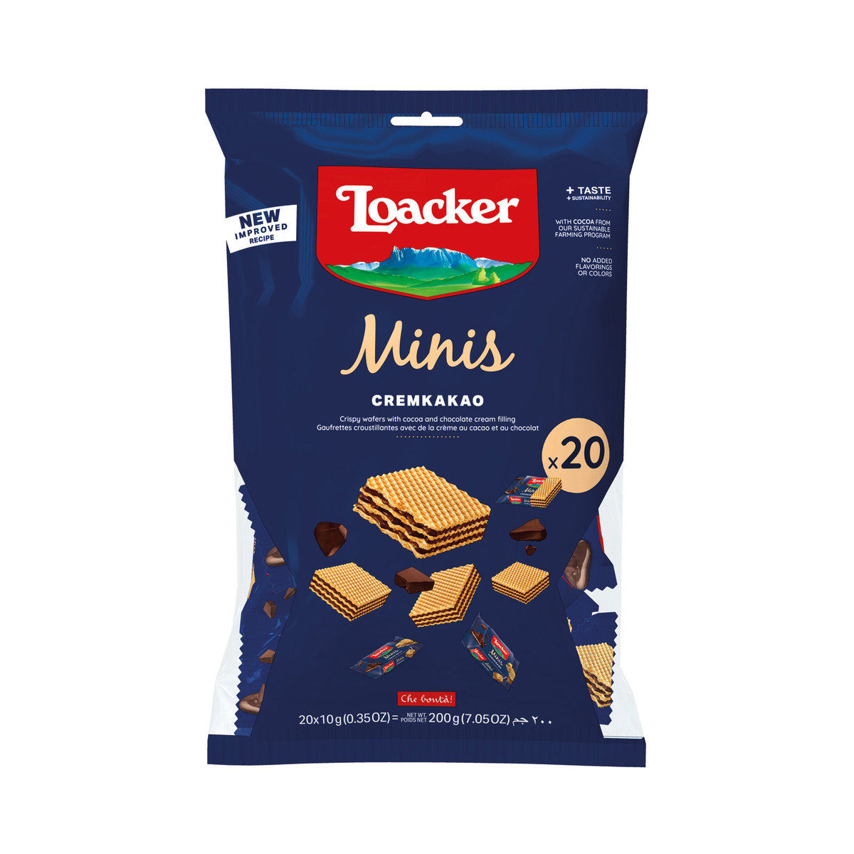 Loacker 莱家迷你朱古力威化威化饼干儿童零食休闲小零食220g进口