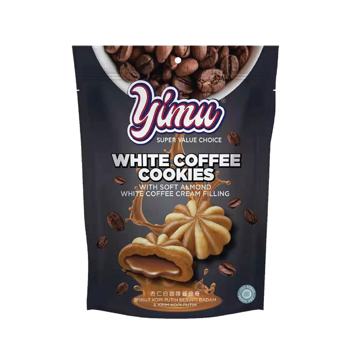Yimu 杏仁白咖啡酱曲奇70G网红休闲零食饼干休闲食品下午茶点心版