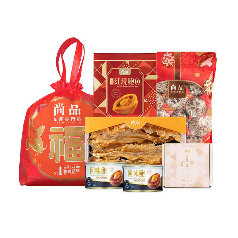 尚品- 新春极尚鲍鱼福袋(1套6件) - 鲍鱼-燕窝银耳露-花菇-鱈鱼胶