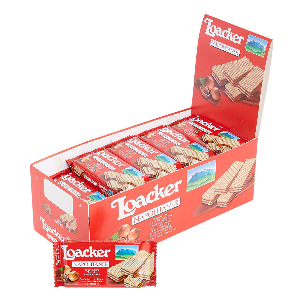 Loacker 原盒莱家榛子威化家庭装25x45g休闲零食进口食品巧克力味