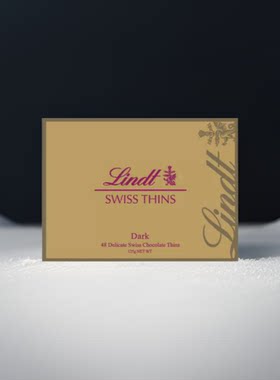 香港进口网红新年礼盒节日送礼瑞士莲经典纯味薄片朱古力125g