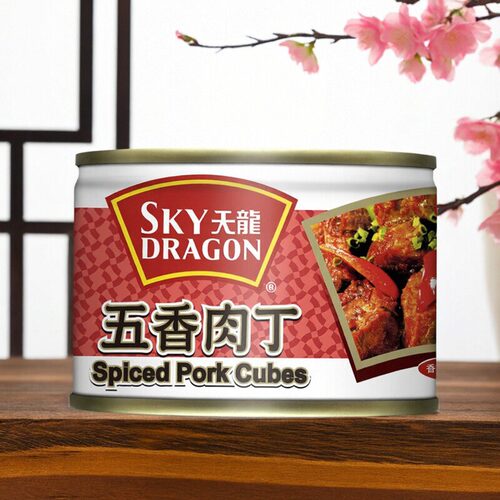 香港进口天龙五香肉丁142g猪肉罐头港式茶餐厅风味泡面速食即食品