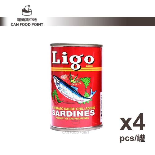 Ligo力高茄汁沙甸鱼沙丁鱼辣味155G*4番茄辣口鱼罐头酸辣下饭海味