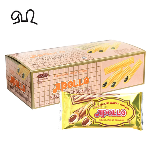 进口APOLLO阿波罗巧克力蛋卷朱古力夹心威化零食11gX30包经典零食