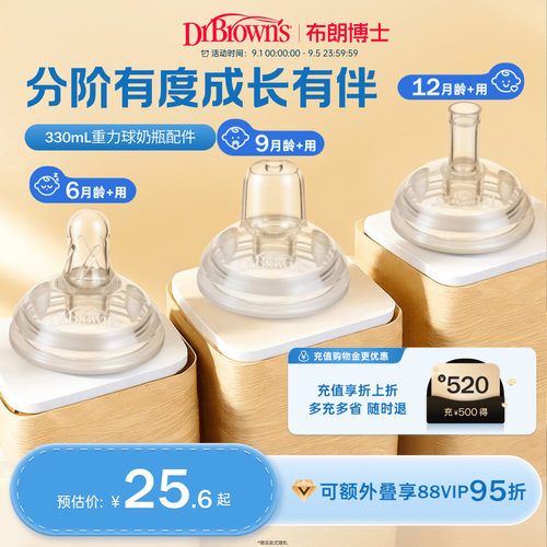 【仅适用布朗博士330mlPPSU重力球奶瓶】 重力球吸管吸嘴配件套装