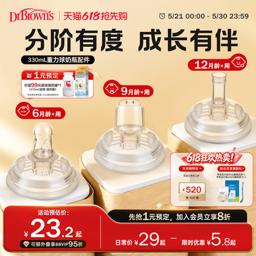 【仅适用布朗博士330mlPPSU重力球奶瓶】 重力球吸管吸嘴配件套装
