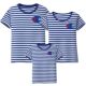 海军风t恤儿童节运动会班服 一家四口母子母女装 亲子条纹短袖 夏季