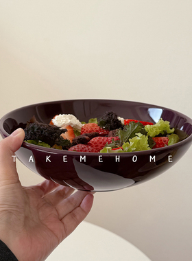 takemehome深邃暗夜紫色大碗汤碗面碗咖喱饭碗漂亮的沙拉碗意面碗