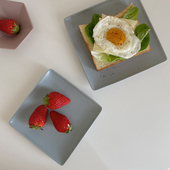 brunch餐盘特别好看 六寸三明治盘子早餐盘子高颜值精致小餐盘蓝