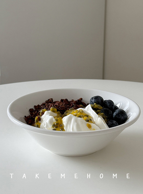 Tuxton白色水果碗汤碗酸奶碗菜碗盖饭炒饭碗简约家用实用厚实小碗