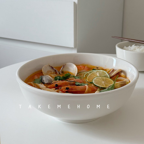 takemehome乳白深汤碗螺蛳粉专用碗家用炖菜碗好看泡面吃面条的碗