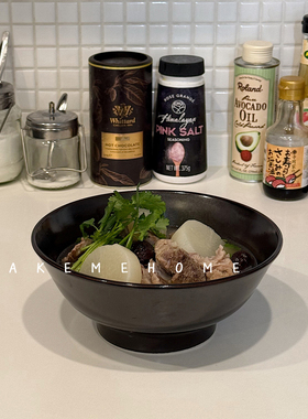 takemehome棕黑色大碗拉面碗螺蛳粉碗家用泡面碗大号汤碗酸菜鱼碗