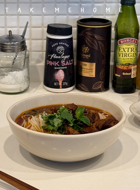 takemehome暖灰色拉面碗汤碗吃面条的碗螺蛳粉碗泡面碗家用汤菜碗