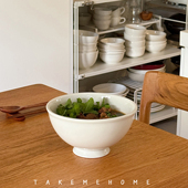 takemehome乳白高脚拉面碗加厚不烫手家用大汤碗米线碗螺蛳粉碗