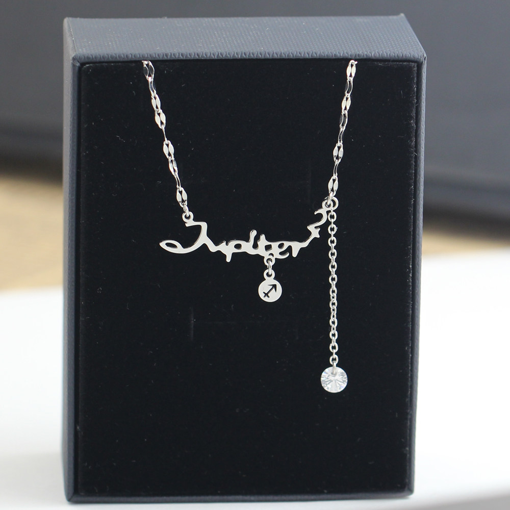 12星座钛钢项链女2024年新款潮轻奢小众设计感高级毛衣链节日礼物