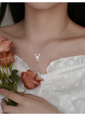 时尚创意蝎子项链女钛钢银色个性流行韩版气质女款锁骨链女生-82