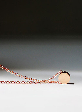 钛钢14k金短款情人节礼品项链