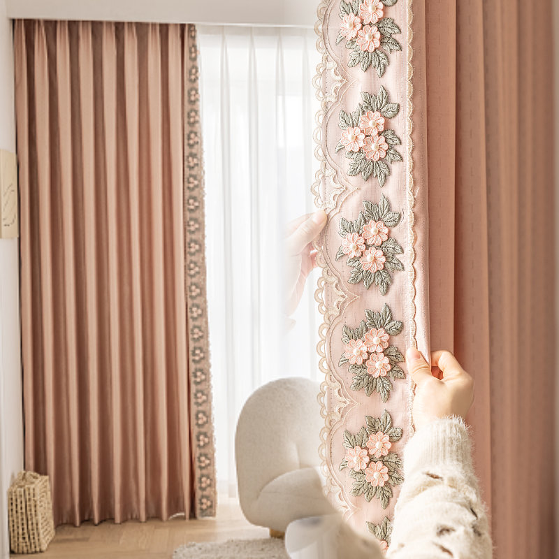 定制窗帘简约现代客厅新款全遮光轻奢法式花边女孩卧室飘窗成品帘,居家布艺,定制窗帘,淘宝优惠券,粉丝福利购,淘宝优惠卷