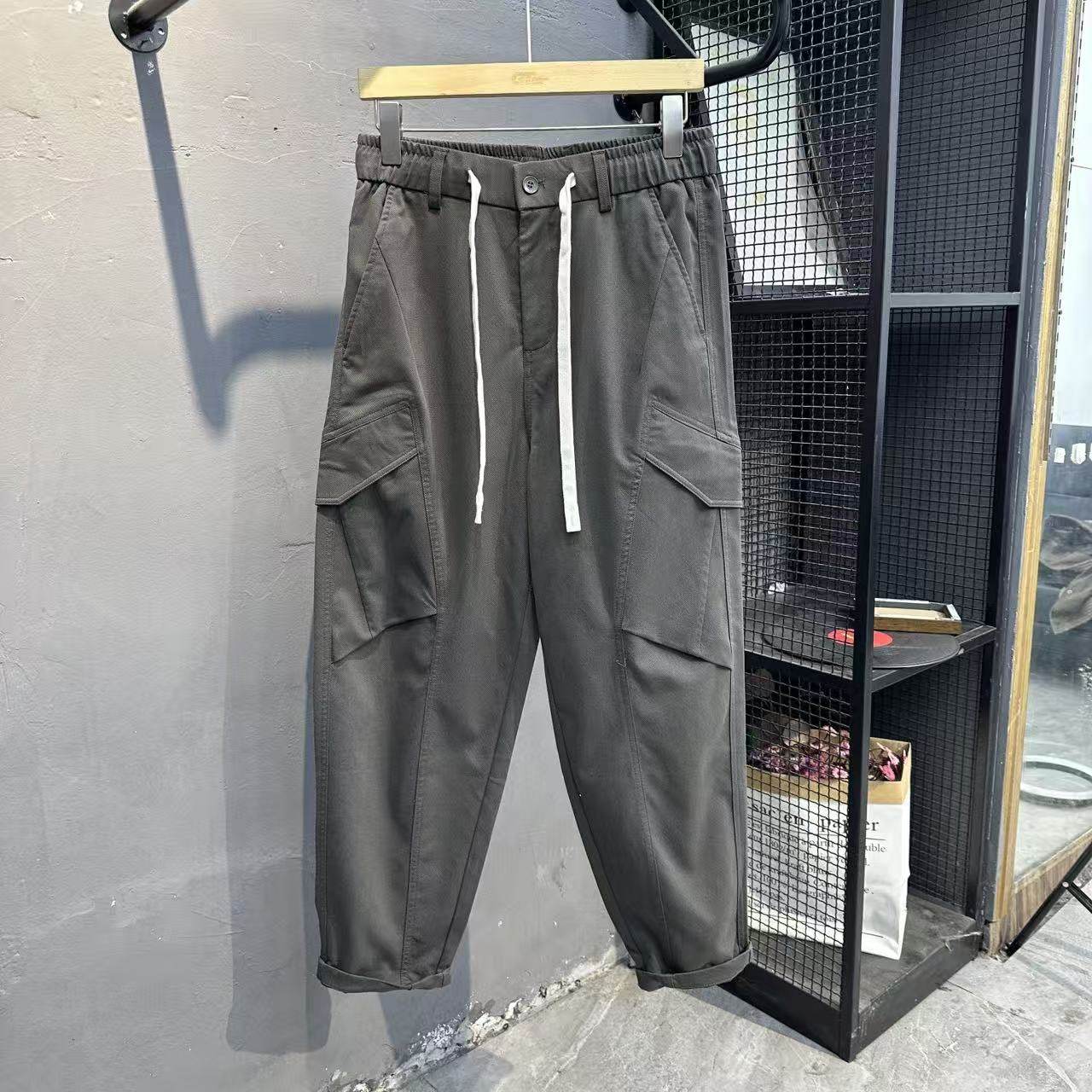 多口袋工装裤男2025秋季新款小直筒宽松休闲裤青年休闲百搭哈伦裤